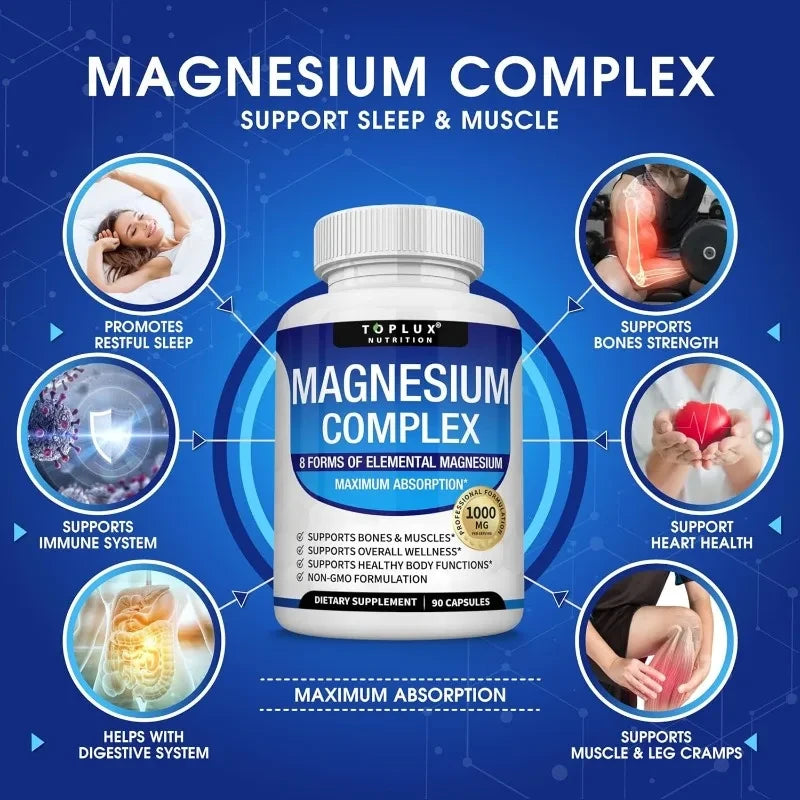 Suplemento de Magnesio para Sueño y Relajación Muscular
