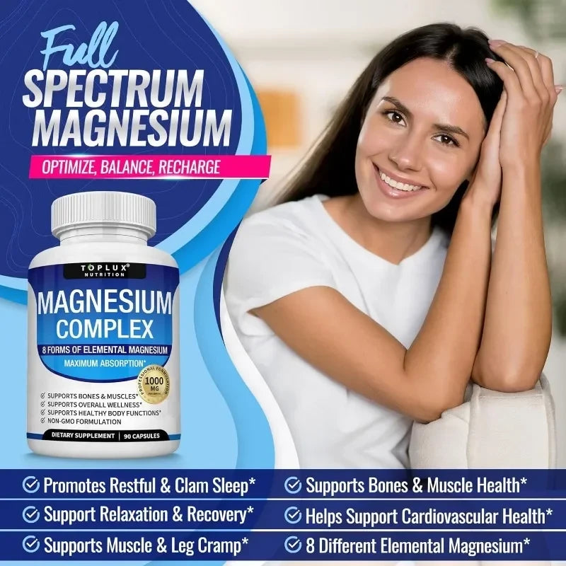 Suplemento de Magnesio para Sueño y Relajación Muscular